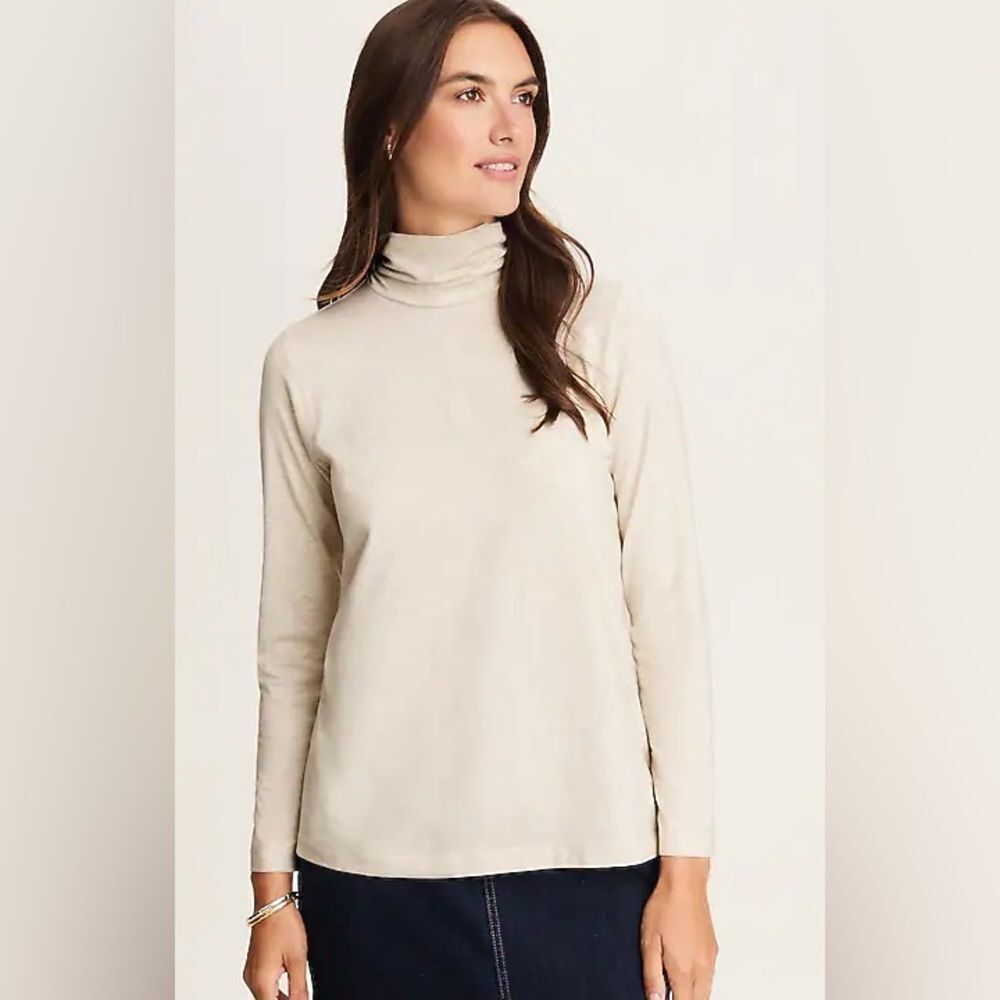 J. Jill Luxe Supima Cream Turtleneck Tunic
